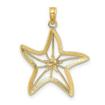 Load image into Gallery viewer, 14K Tri-Color Gold Small Cut-Out Small Starfish Charm Pendant
