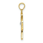 Load image into Gallery viewer, 14K Yellow Gold with White Rhodium Textured Cross Charm Pendant
