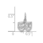 Load image into Gallery viewer, 14K White Gold Solid Comedy Tragedy Charm
