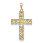 Load image into Gallery viewer, 14K Yellow Gold with White Rhodium Diamond-cut with Cut-Out Cross Charm Pendant
