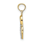 Load image into Gallery viewer, 14K Yellow Gold with White Rhodium Polished with Textured Intertwined Hearts Charm Pendant
