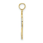 Load image into Gallery viewer, 14K Yellow Gold with White Rhodium Polished with Textured Angel With Faith Charm Pendant
