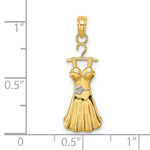 Load image into Gallery viewer, 14K Yellow Gold with White Rhodium Dress With Flower Charm Pendant
