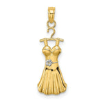 Load image into Gallery viewer, 14K Yellow Gold with White Rhodium Dress With Flower Charm Pendant
