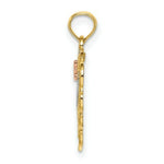 Load image into Gallery viewer, 14K Two-Tone Gold With Mom Heart With Flower Charm Pendant
