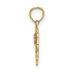 Load image into Gallery viewer, 14K Two-Tone Gold Sweet 16 Heart With Flower Charm Pendant
