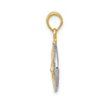 Load image into Gallery viewer, 14K Two-tone Gold Solid Polished 3-Dimensional Sun &amp; Moon Pendant
