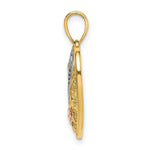 Load image into Gallery viewer, 14K Tri-Color Gold Grandma In Filigree Heart With Flowers Charm Pendant
