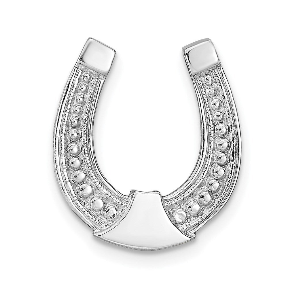 14k White Gold Horseshoe Charm Pendant
