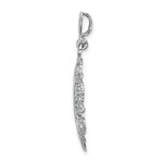 Load image into Gallery viewer, 14K White Gold Starbust With Heart and Diamond-cut Beaded Scallop Edge Charm Pendant
