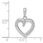Load image into Gallery viewer, 14K White Gold Polished and Textured Heart Pendant
