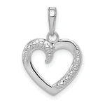 Load image into Gallery viewer, 14K White Gold Polished and Textured Heart Pendant
