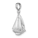 Load image into Gallery viewer, 14K White Gold Polished 3-D Sailboat Charm Pendant
