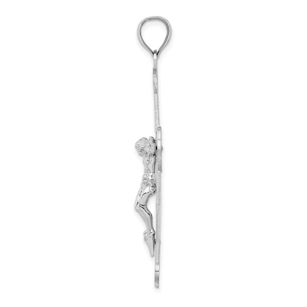 14K White Gold Crucifix Cross Charm Pendant