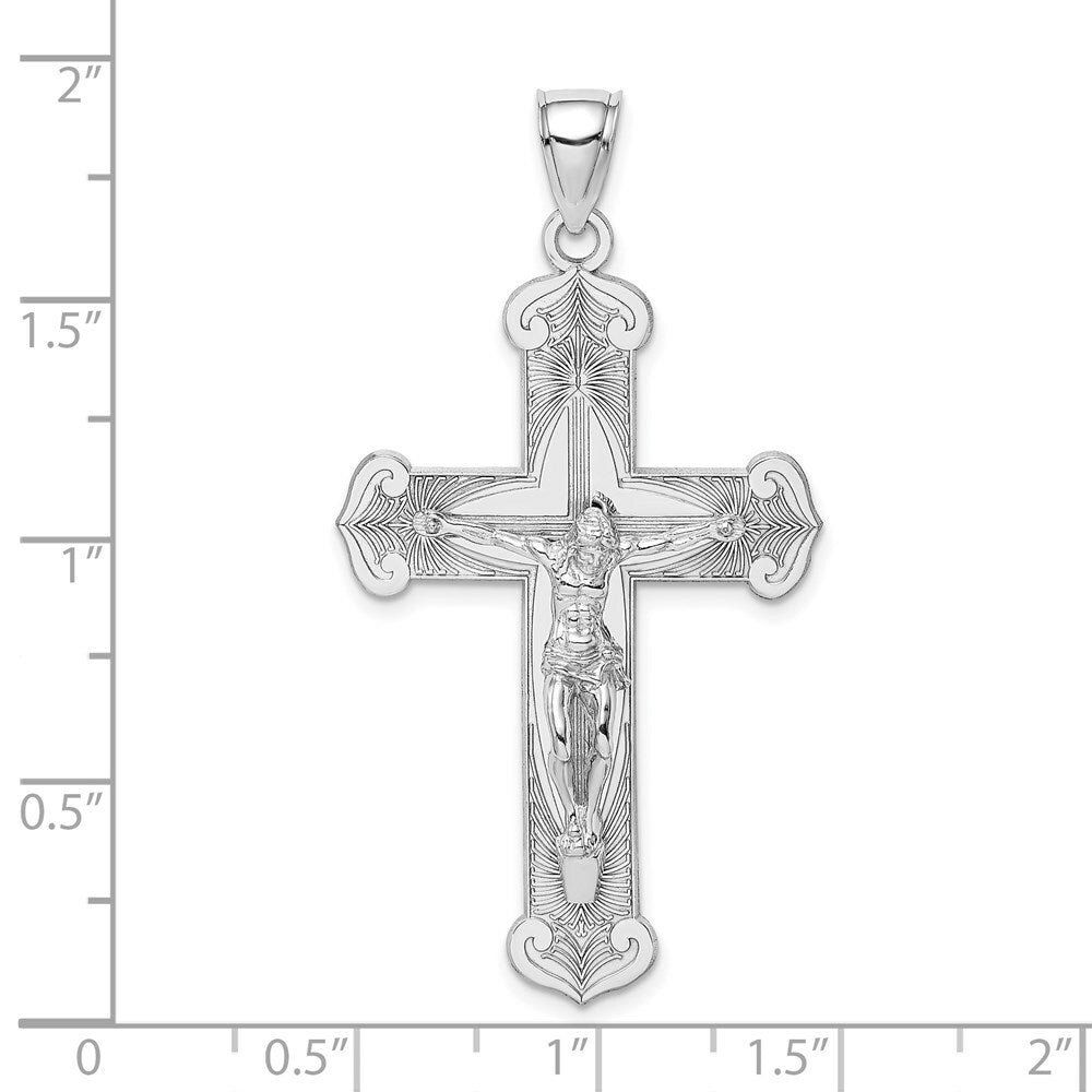 14K White Gold Crucifix Cross Charm Pendant
