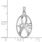 Load image into Gallery viewer, 14K White Gold Textured Hope and Ribbon Charm Pendant
