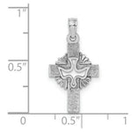 Load image into Gallery viewer, 14K White Gold Cut-Out Dove On Cross Charm Pendant
