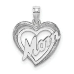 Load image into Gallery viewer, 14K White Gold Mom Inside Heart Charm Pendant
