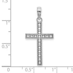 Load image into Gallery viewer, 14K White Gold Beaded Block Cross Charm Pendant
