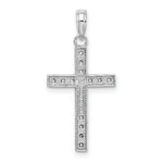Load image into Gallery viewer, 14K White Gold Beaded Block Cross Charm Pendant
