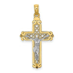 Load image into Gallery viewer, 14K Two-Tone Gold Fancy Crucifix Charm Pendant
