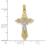 Load image into Gallery viewer, 14K Two-Tone Gold Diamond-cut Crucifix Pendant
