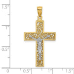Load image into Gallery viewer, 14K Two-Tone Gold Crucifix Pendant
