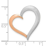 Load image into Gallery viewer, 14K Two-tone Gold Polished and Satin Heart Chain Slide Pendant

