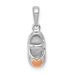 Load image into Gallery viewer, 14k Two-tone White With Rose Gold Baby Shoe Charm Pendant
