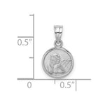 Load image into Gallery viewer, 14k White Gold 10mm Engraved Angel Coin Charm Pendant
