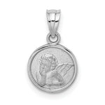 Load image into Gallery viewer, 14k White Gold 10mm Engraved Angel Coin Charm Pendant
