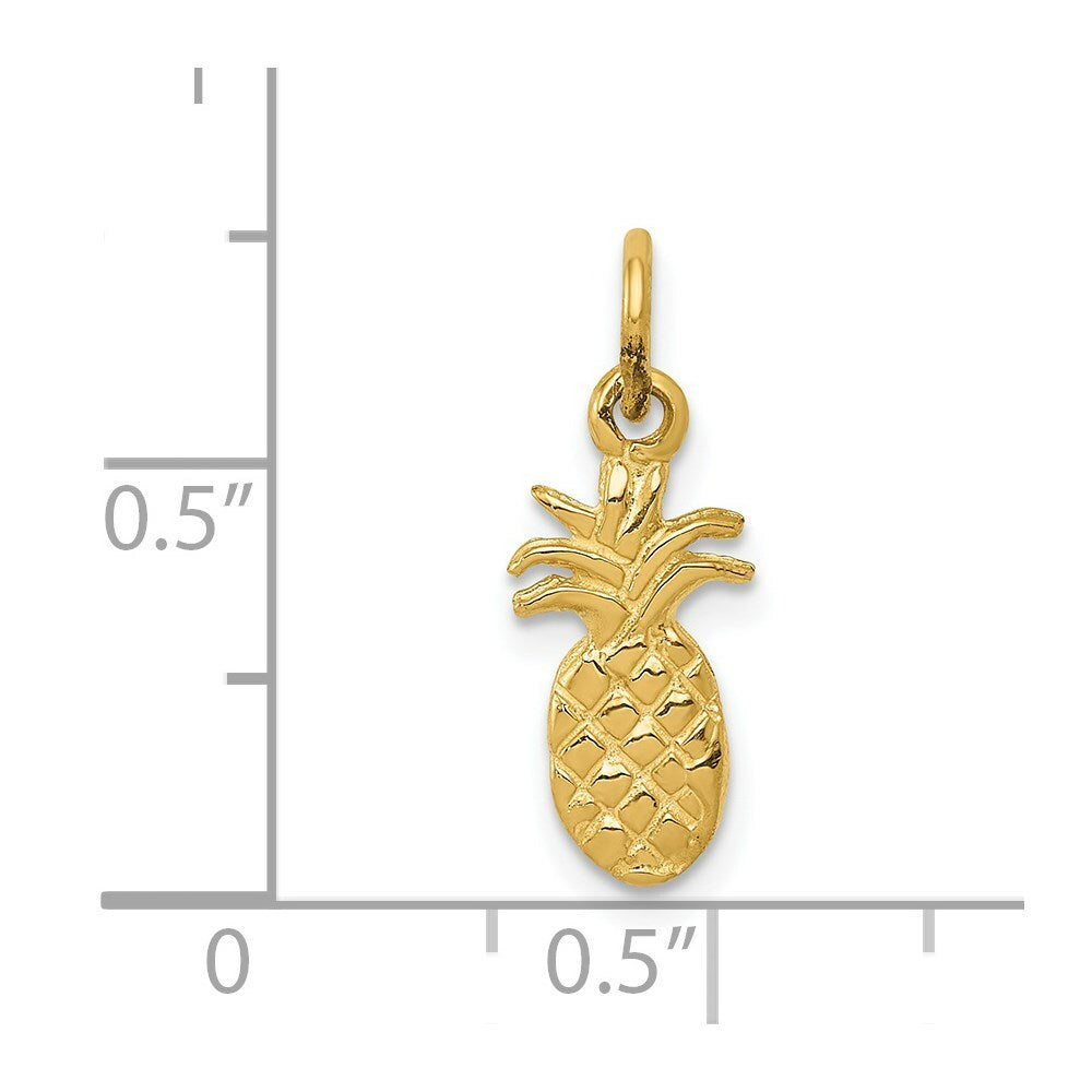 14K Yellow Gold Polished Pineapple Charm