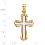 Load image into Gallery viewer, 14K Two-tone Gold Polished Cross Charm Pendant
