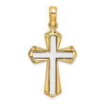 Load image into Gallery viewer, 14K Two-tone Gold Polished Cross Charm Pendant
