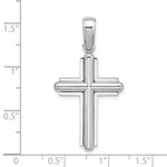 Load image into Gallery viewer, 14k White Gold Beveled Cross Charm Pendant
