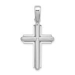 Load image into Gallery viewer, 14k White Gold Beveled Cross Charm Pendant
