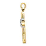 Load image into Gallery viewer, 14K Two-tone Gold X Center Polished Cross
