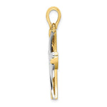 Load image into Gallery viewer, 14K Two-tone Gold Cross Charm Pendant
