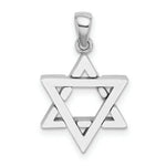 Load image into Gallery viewer, 14k White Gold 3-D Jewish Star of David Charm Pendant
