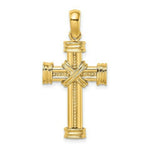 Load image into Gallery viewer, 14K Yellow Gold Polished With X In Center of Cross Charm Pendant

