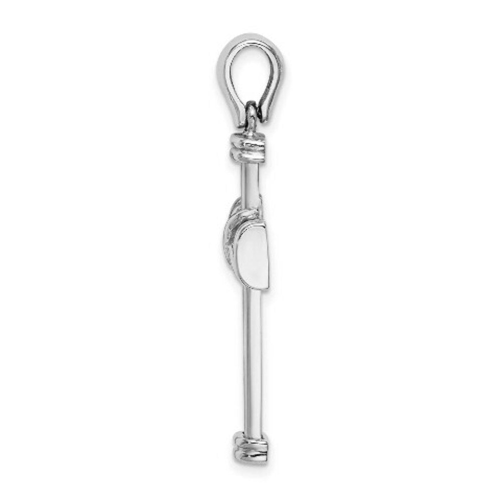 14k White Gold With X In Center Of Cross Charm Pendant