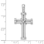 Load image into Gallery viewer, 14k White Gold With X In Center Of Cross Charm Pendant
