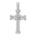 Load image into Gallery viewer, 14k White Gold With X In Center Of Cross Charm Pendant
