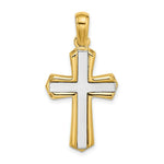 Load image into Gallery viewer, 14K Two-tone Gold Polished Cross Charm Pendant
