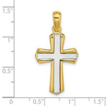 Load image into Gallery viewer, 14K Two-tone Gold Polished Cross Charm Pendant
