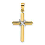 Load image into Gallery viewer, 14K Two-tone Gold X Center Charm Pendant
