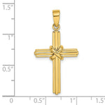 Load image into Gallery viewer, 14K Yellow Gold Polished With X Center Cross Charm Pendant

