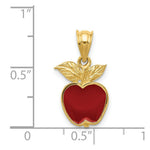 Load image into Gallery viewer, 14K Yellow Gold Polished Red Enameled Apple Pendant
