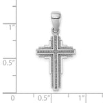 Load image into Gallery viewer, 14k White Gold Beaded Cross Pendant
