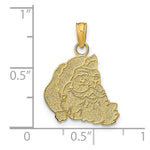 Load image into Gallery viewer, 14K Yellow Gold Textured &amp; Flat Santa Face Charm Pendant
